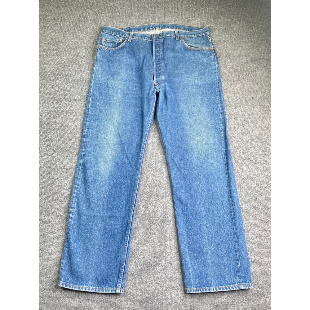 Levi's 501 Jeans Mens 44x34 Blue Vintage Made in USA Straight Leg Button Fly